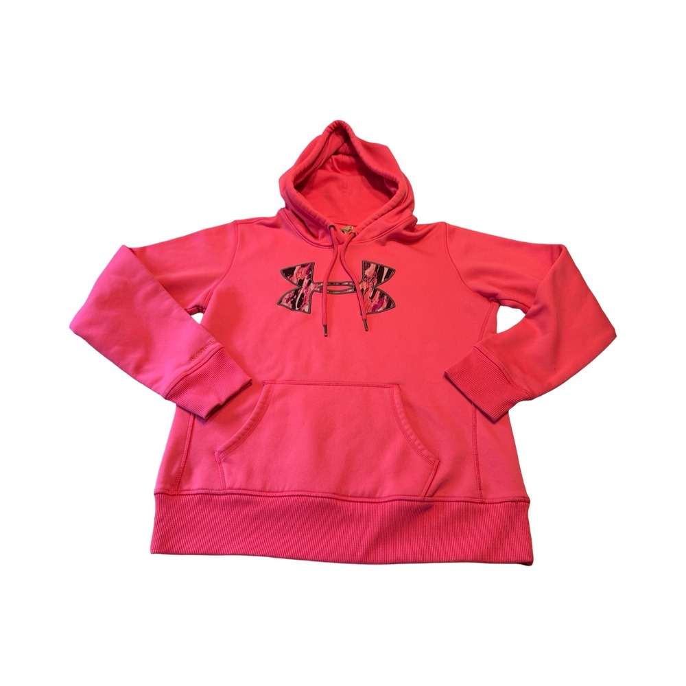 Under Armour Womens Pink Storm1 ColdGear Camo Logo Hoodie Sweatshirt S Gorpcore